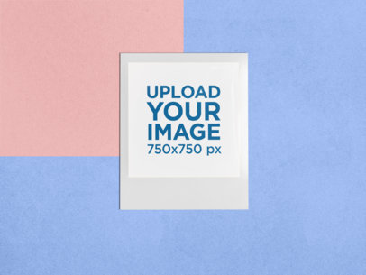 Mockup of a Polaroid Frame over a Colorful Background