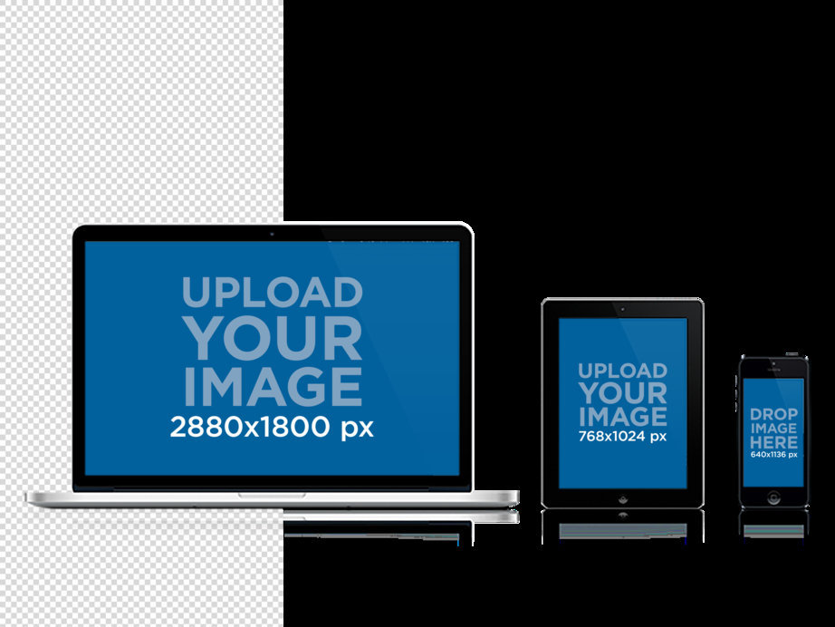 Digital Mockup Featuring a MacBook, an iPad and an iPhone