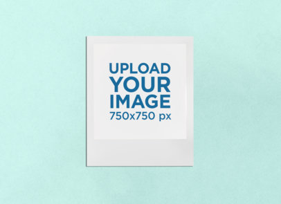 Mockup of a Polaroid Frame on a Flat Surface