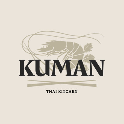 Logo Maker for a Thai Kitchen with a Shrimp Clipart
