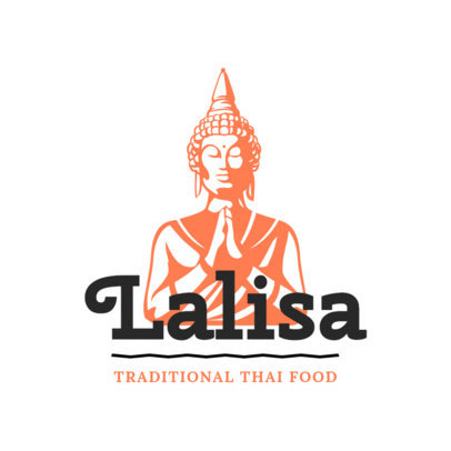 Logo Generator for a Traditional Thai Food Restaurant with a Buddha Clipart 
