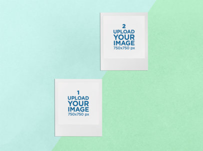 Polaroid Frames Mockup Featuring a Colorful Setting 26286