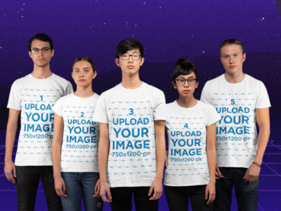 T-Shirt Mockup of Diverse eSports Team 