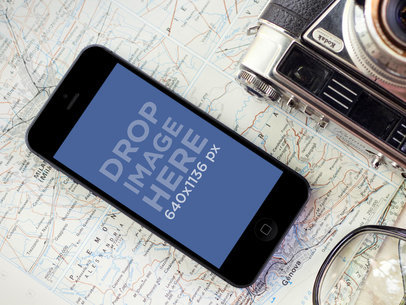 iPhone Mockup Featuring a Travel Setting