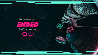 Twitch Overlay Maker for a Stream Ended Screen with Neon Lines