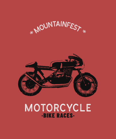 T-Shirt Design Template for a Biker Festival Featuring a Vintage Motorcycle Graphic