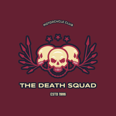 Edgy Biker Bar Logo Maker with Skull Clipart