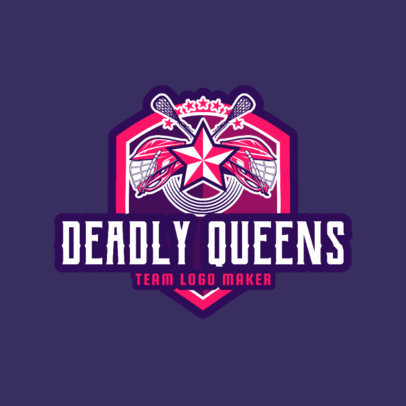 Lacrosse Logo Design Template for a Women's Lacrosse Team