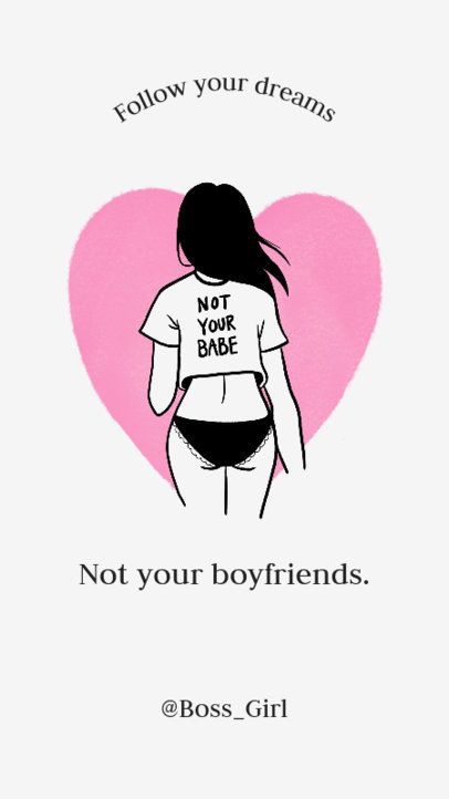 Valentine's Day Instagram Story Template with Heart Illustrations 