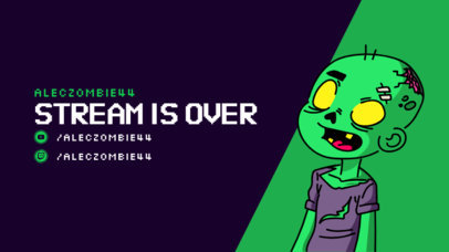 Twitch Stream Ended Overlay Maker with a Funny Zombie Clipart
