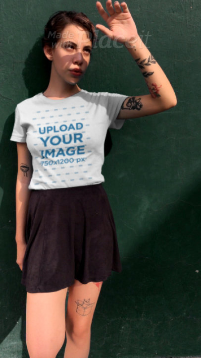 T-shirt Video Maker Featuring an Edgy Woman with Tattoos