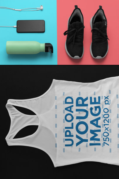 Mockup of a Sporty Racerback Tank Top Outfit