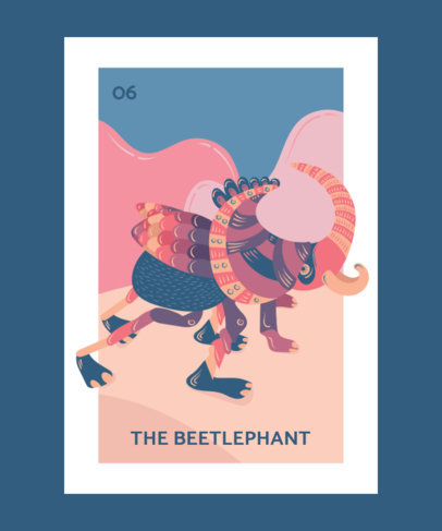 T-Shirt Design Template Featuring a Mexican Alebrije