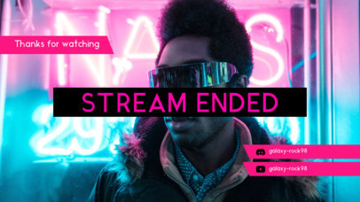 Futuristic Twitch Overlay Template with a Stream Ended Announcement