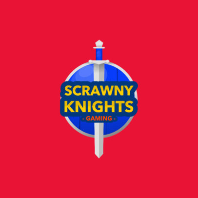 Action Game Logo Maker Featuring a Sword and a Shield 1875g