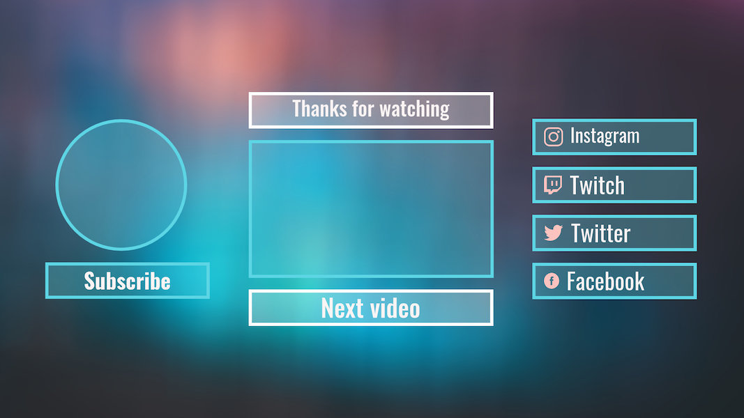 Placeit - Cool YouTube End Card Maker with a Blurry Colored Design