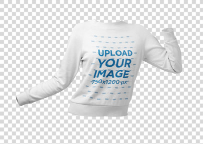 Mockup of a Ghosted Women's Sweatshirt in a Dynamic Pose