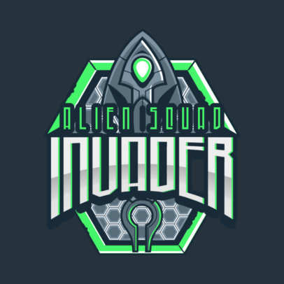 Strategy Gaming Logo Template Featuring a Spaceship