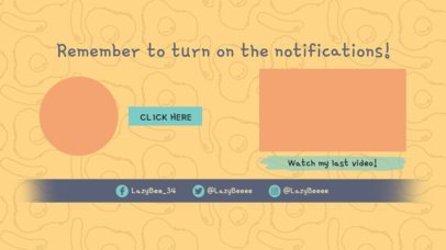 YouTube End Card Template with Fun Cartoon Graphics
