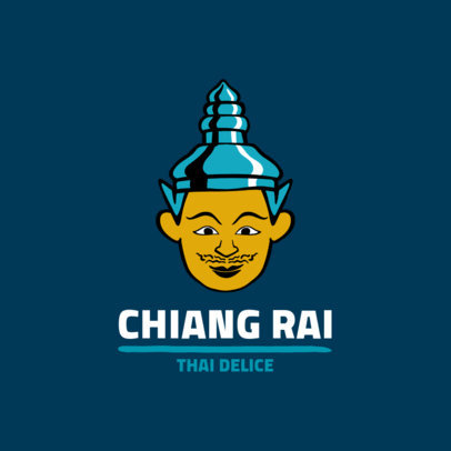 Simple Thai Restaurant Logo Generator with a Cartoon Clipart