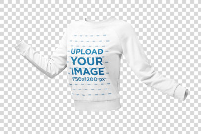 Ghosted Sweatshirt Mockup of an Invisible Model with Open Arms 26954