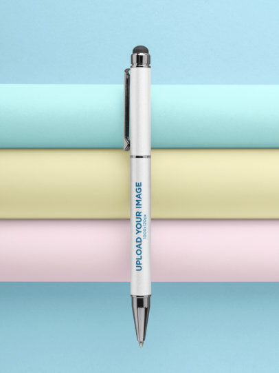 Pen Mockup Against a Multicolored Surface 23534