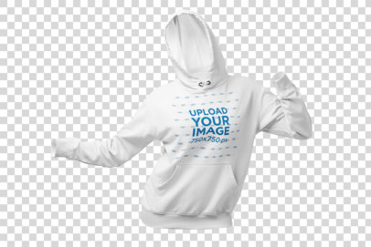 Ghosted Pullover Hoodie Mockup of an Invisible Model Dancing at a Studio 26957