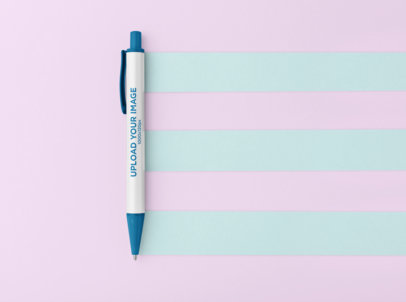 Mockup of a Pen on a Surface with Three Stripes 23536