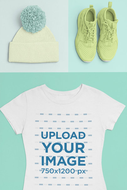 T-Shirt Mockup of a Hipster Outfit