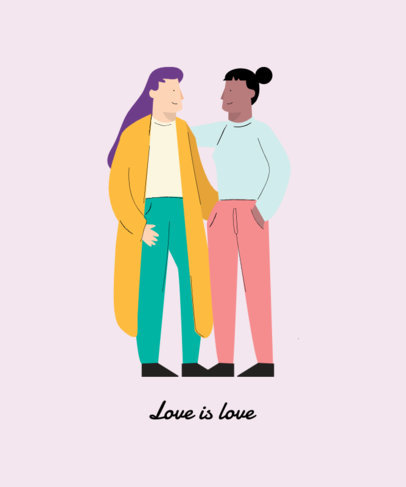 Pride T-Shirt Design Template with Illustrations