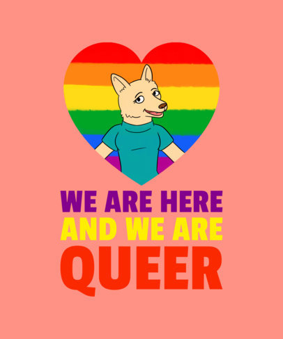 LGBTQ Pride T-Shirt Design with Cartoon Animals 1292