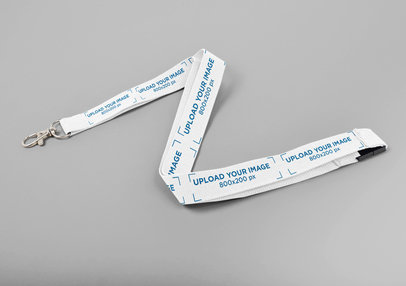 Mockup of a Lanyard Laying on a Flat Surface 26528