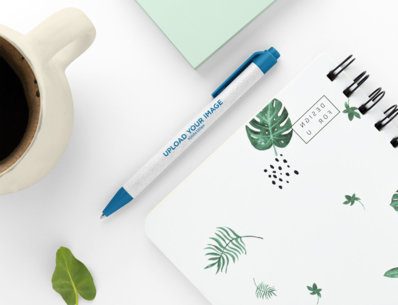 Mockup of an Eco-Friendly Pen on a Neat Desk 23583