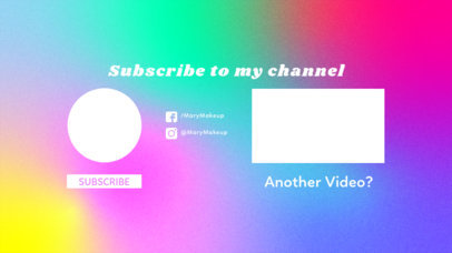 Colorful YouTube End Screen with a Blurred Surface