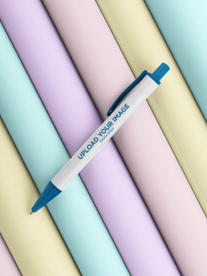 Pen Mockup with a Sponge Tubes Background 23586