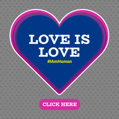 Love Is Love Ad Banner Template with a Heart Clipart 1295a