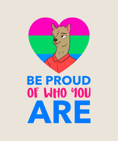 Funny LGBTQ T-Shirt Design with a Proud Llama Clipart 1292c