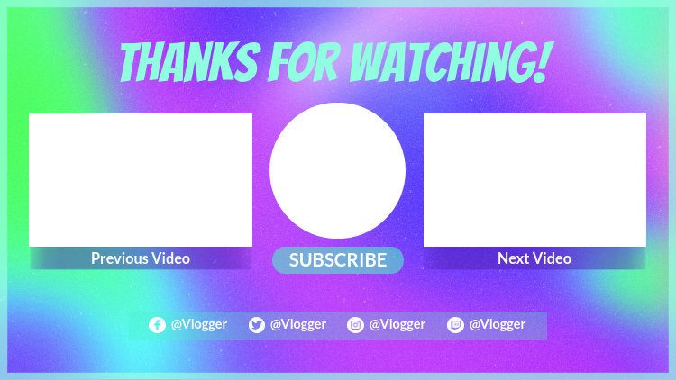 Placeit - Thankful YouTube End Card Design Template