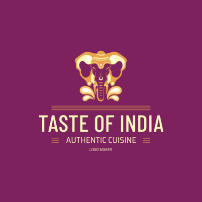 Indian Cuisine Logo Maker Featuring an Elephant Graphic 