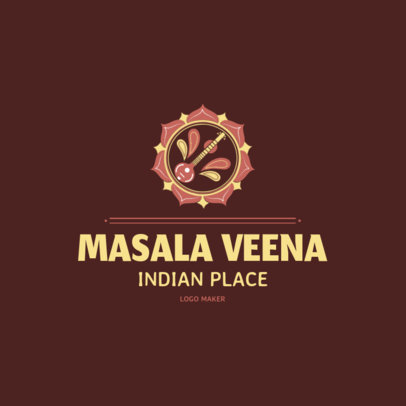 Indian Food Place Logo Template with an Abstract Clipart 