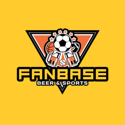 Badge Logo Maker for a Beer and Sports Logo