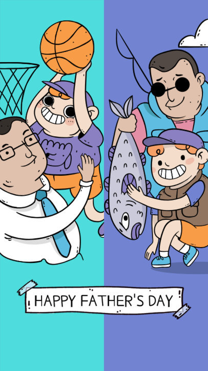 Instagram Story Maker for a Father's Day Poll with Funny Illustrations