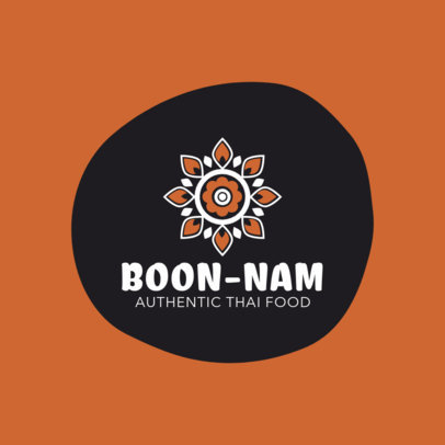 Thai Food Logo Maker with a Mandala Flower 