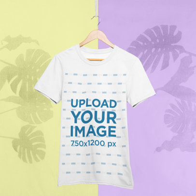 Mockup of a Hanged T-Shirt with a Bicolor Background 27016