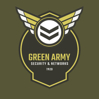Private Security Logo Template with Military Design 