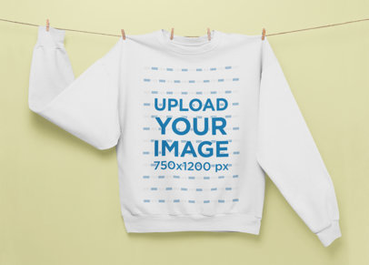 Mockup of a Crewneck Sweatshirt Hanging From a Thread
