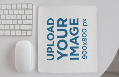 Minimal Mockup of a Mousepad Lying on a White Table