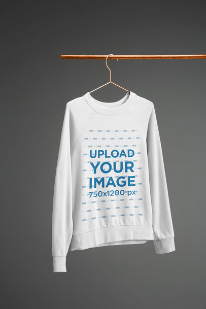 Women's Crewneck Hoodie Mockup Hanged from a Copper Tube 27385