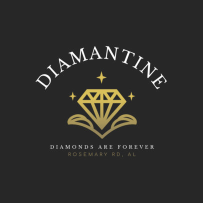 Jewelry Logo Template with Sparkling Diamond Clipart