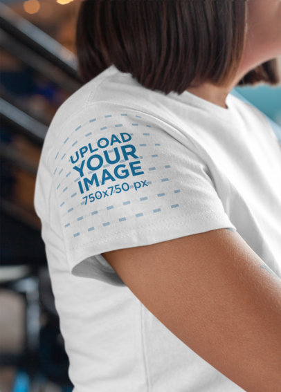T-Shirt Sleeve Mockup of a Woman's Tee